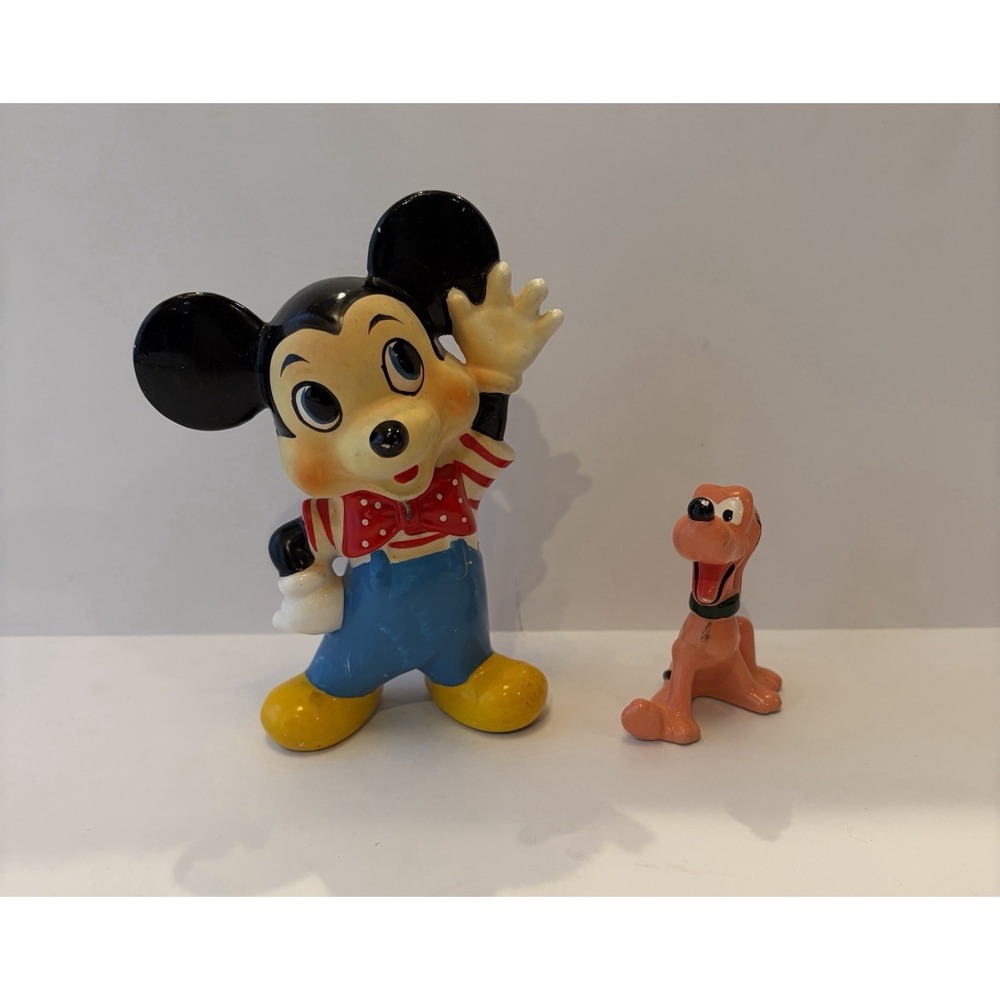 Vintage Original Dan Brechner Exclusive Ceramic Mickey Mouse And Pluto - Read